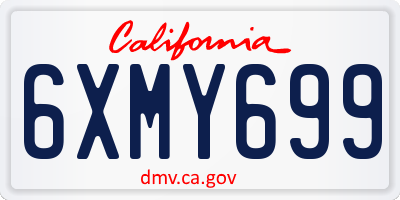 CA license plate 6XMY699