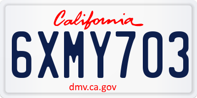 CA license plate 6XMY703