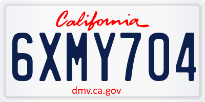 CA license plate 6XMY704