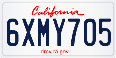 CA license plate 6XMY705