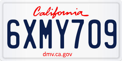 CA license plate 6XMY709