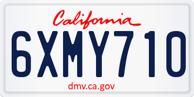 CA license plate 6XMY710