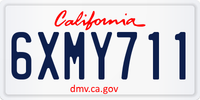 CA license plate 6XMY711