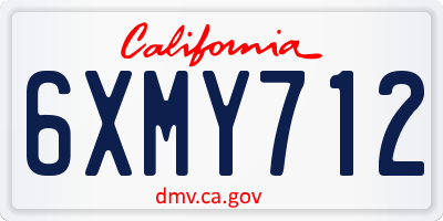 CA license plate 6XMY712