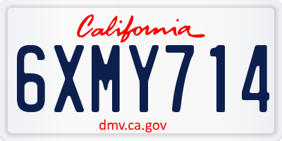 CA license plate 6XMY714