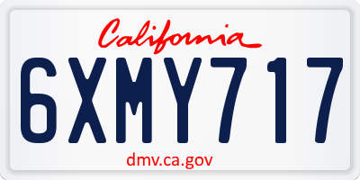CA license plate 6XMY717