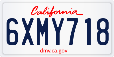CA license plate 6XMY718