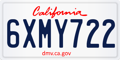 CA license plate 6XMY722