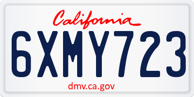 CA license plate 6XMY723