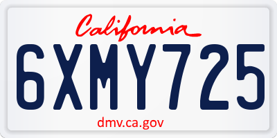 CA license plate 6XMY725