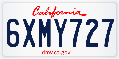 CA license plate 6XMY727