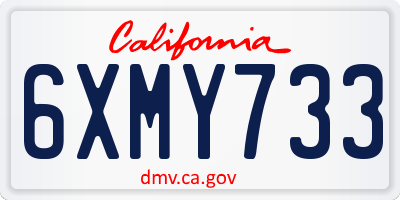 CA license plate 6XMY733