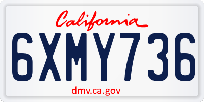 CA license plate 6XMY736
