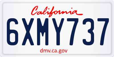 CA license plate 6XMY737