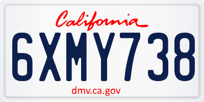 CA license plate 6XMY738