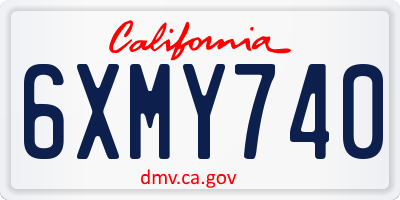 CA license plate 6XMY740