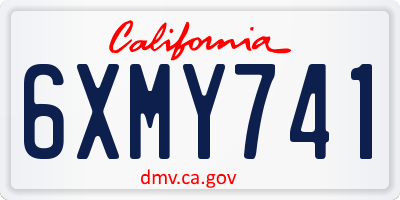 CA license plate 6XMY741