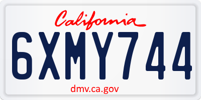 CA license plate 6XMY744