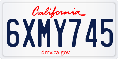 CA license plate 6XMY745