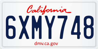 CA license plate 6XMY748