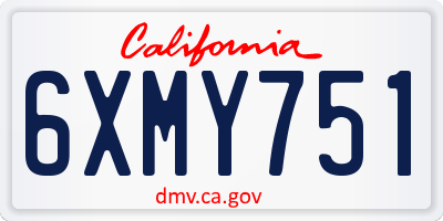 CA license plate 6XMY751