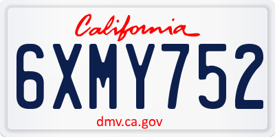 CA license plate 6XMY752