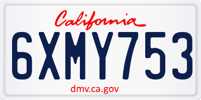 CA license plate 6XMY753