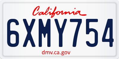 CA license plate 6XMY754