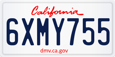 CA license plate 6XMY755
