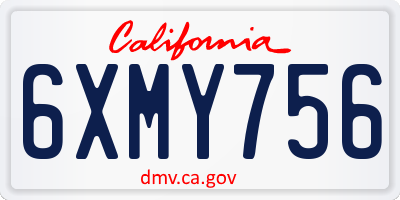CA license plate 6XMY756