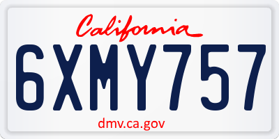 CA license plate 6XMY757