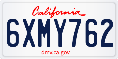 CA license plate 6XMY762
