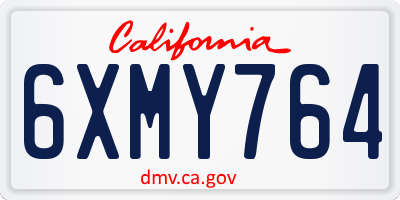 CA license plate 6XMY764