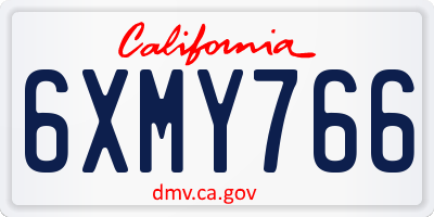 CA license plate 6XMY766