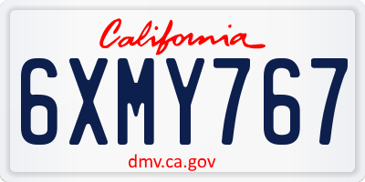 CA license plate 6XMY767
