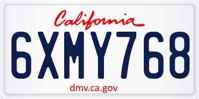 CA license plate 6XMY768