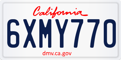 CA license plate 6XMY770