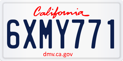 CA license plate 6XMY771