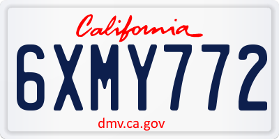 CA license plate 6XMY772