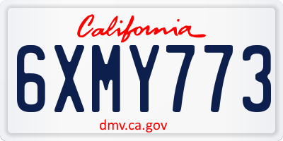 CA license plate 6XMY773