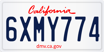 CA license plate 6XMY774