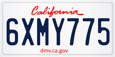 CA license plate 6XMY775