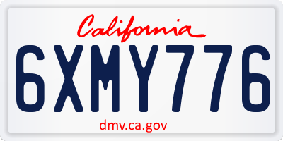 CA license plate 6XMY776