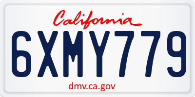 CA license plate 6XMY779