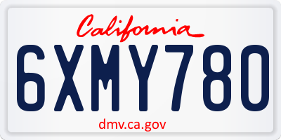 CA license plate 6XMY780