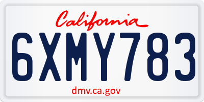 CA license plate 6XMY783