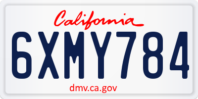 CA license plate 6XMY784
