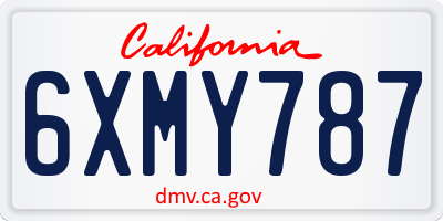 CA license plate 6XMY787