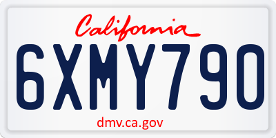 CA license plate 6XMY790
