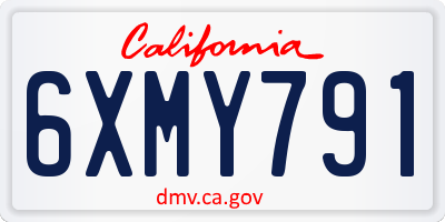 CA license plate 6XMY791